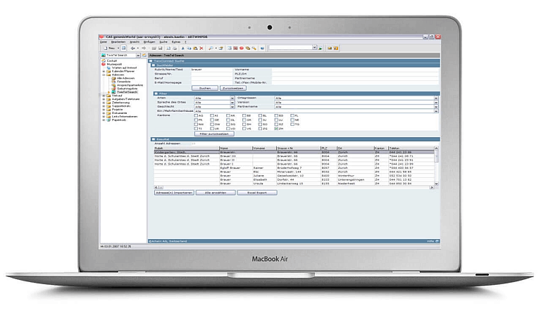 Screenshot der Artwin TwixConnect Applikation